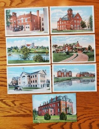 7 Unposted Vintage Postcards Of Alliance Ohio - Ramsey,  Glamorgan,  Fire Dept,
