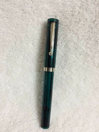 Vintage No Nonsense Flat Top Sheaffer Green Italics M Fountain Pen Made In Usa