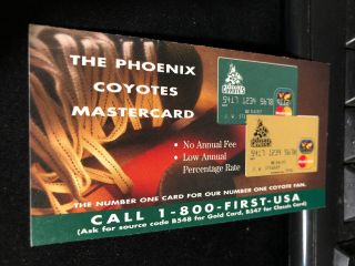 1996 - 97 Phoenix Coyotes Hockey Pocket Schedule First USA Version Inaugural Year 3