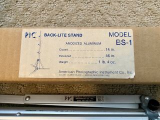 Vintage Usa American Photographic Pic Back Light Stand Model Bs - 1 - Aluminum