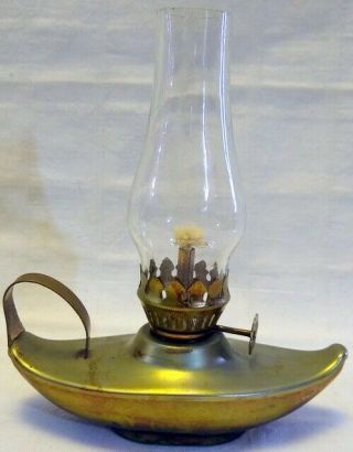 Vintage Brass Aladdin Lamp Figural Miniature Oil Lamp Finger Ring