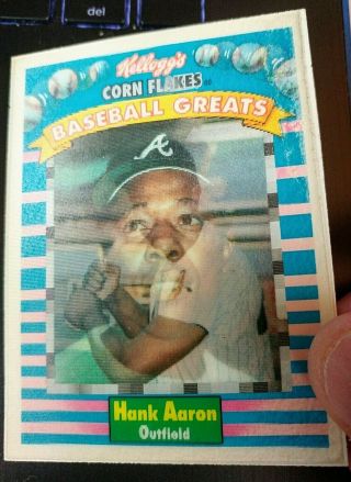 1991 Kellogg ' s Corn Flakes 3D Baseball Greats Hank Aaron 2 2
