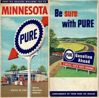 1956 Minnesota Pure Oil Road Map C