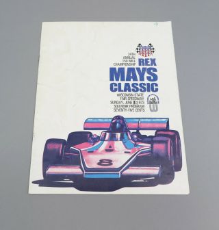 1974 Rex Mays Classic 150 Wisconsin State Park Speedway Stock Car Race Program