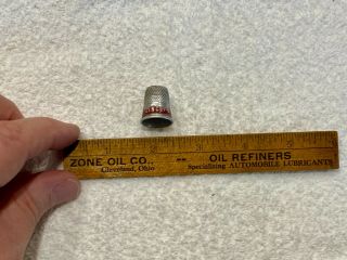 Zone Oil Company Wooden Ruler Cleveland Oh And Ohio Oil Linco Thimble Vintage