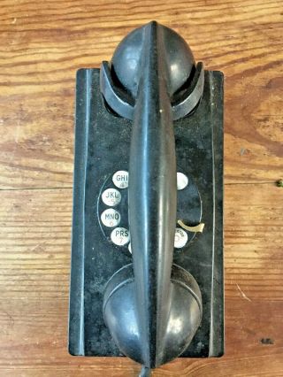 Old Black Vintage Rotary Dial Wall Phone By Bell Western Electric