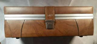 Vintage Savoy Faux Leather 8 Track Cassette Carrying Case Holds 24 Tapes Prop