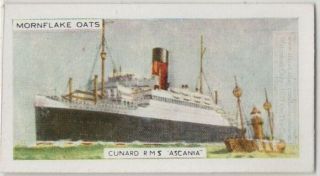 Rms " Ascania " Cunard Line Luxury Liner Ship 60,  Y/o Trade Ad Card
