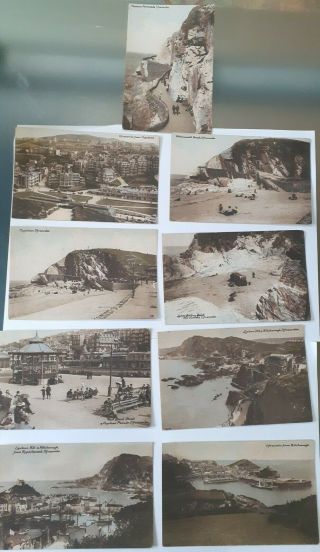 Ilfracombe Postcards,  Vintage,  Hand Painted,  9 Showing Various Scenes