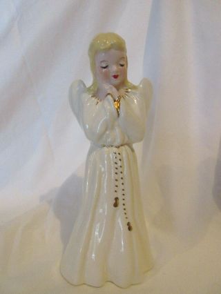 Vintage Florence Ceramics Figurine " Angel Arms Clasped " 22kt Gold California Sr