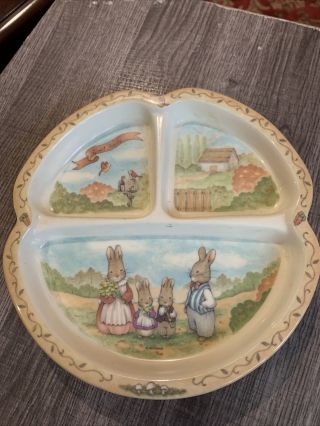 Baby Childs Dish Vintage Peco Peter Rabbit Divided,  Sectioned Plate