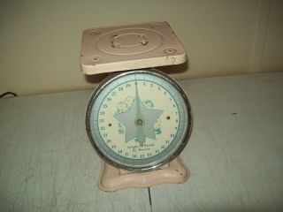 Vintage Baby Nursery Scale Usa Made Kitchen Food 30 Pound Scale Glass Face