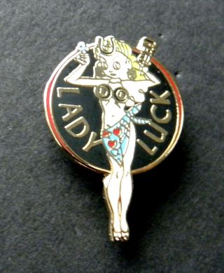 Lady Luck Small Nose Art Usaf Lapel Pin Badge 3/4 X 1.  1 Inches