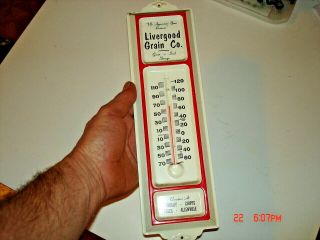 Vintage Thermometer Advertisement Piece Livergood Grain Co.  Metal