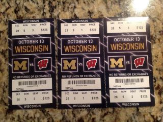 1 Michigan Wolverines V.  S Wisconsin Badgers Football Ticket Stub Oct.  13,  2018