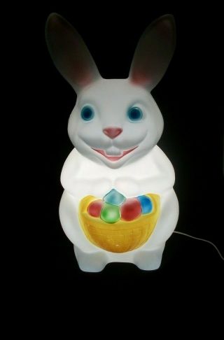 Vintage 22 " Empire Blow Mold Easter Bunny Rabbit Lights Up