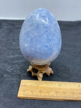 Polished Gemstone Egg On Stone Stand - 321.  6 Grams - Vintage Estate Find