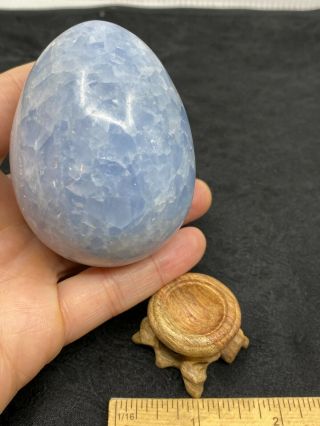 Polished Gemstone Egg on Stone Stand - 321.  6 Grams - Vintage Estate Find 3