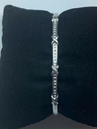 Vintage Sterling Silver Bracelet With Diamond