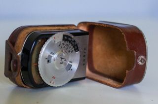 Argus Camera Vintage Light Exposure Meter With Leather Case