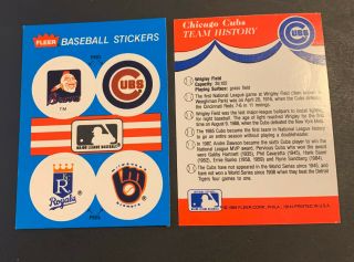 1989 Fleer Sticker Vintage Atlanta Braves Chief Noc - A - Homa Cubs Royals Brewers