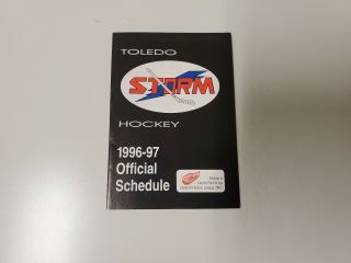 Rs20 Toledo Storm 1996/97 Minor Hockey Pocket Schedule - Ralphie 