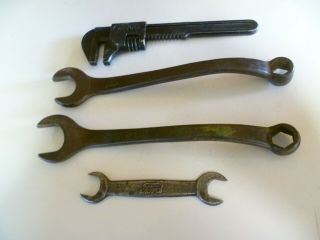 Vintage Model A T Wrenches 4 Wrenches,  3 Are Ford Script