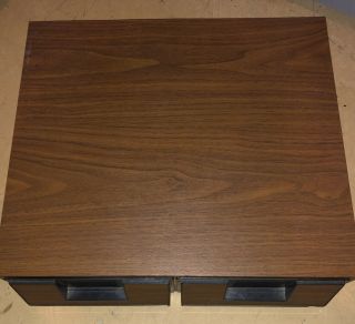 Vintage Vhs Two Drawer Storage Cabinet Holds 24 Tapes Faux Wood Grain Stackable