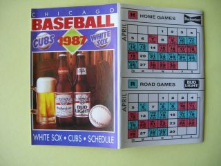 1987 Chicago White Sox,  Cubs Pocket Schedule Budweiser