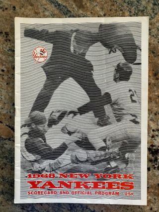 1968 Ny Yankees Scorecard And Official Program Chicago White Sox 11