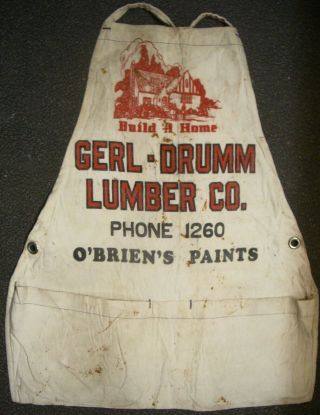 Vintage Nail Apron Gerl - Drumm Lumber Co Manitowac Wisconsin