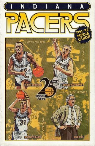 1991 - 92 Indiana Pacers Media Guide - Reggie Miller