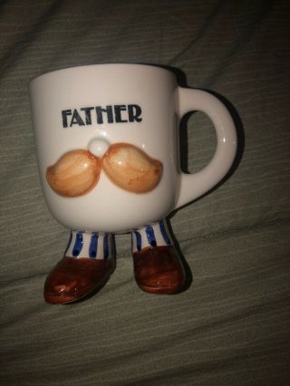 Father Moustache Coffee Mug Vintage 1978 Enesco