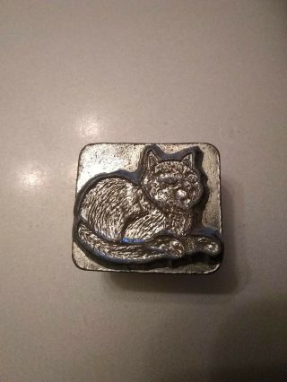 Vtg Craftool Leather Stamp Tool Usa 1 " Cat/kitten 8417 Year 1989
