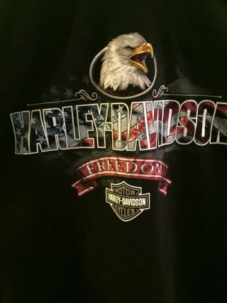 Harley Davidson Mens Gulf Coast Harley Tshirt Eagle Head Black Sz Xl Euc