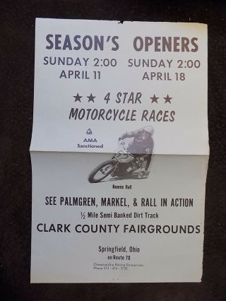 1971 Ama Motorcycle Races Ronnie Rall Poster