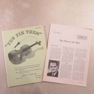 Vintage Violin Instrument Repair Book