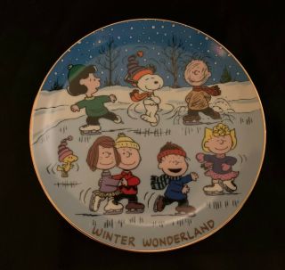 Danbury Peanuts Magical Moments " Winter Wonderland " Plate,  Vintage