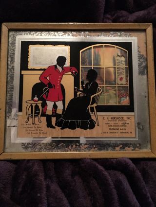 Vintage Silhouette Picture With Thermometer And Advertising Pa