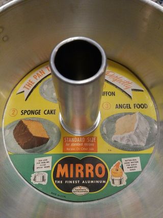 Vintage Mirro Aluminum Angel Food Cake Pan Label 2