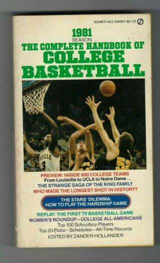 1981 Softcover Book The Complete Handbook Of College Basketball Good
