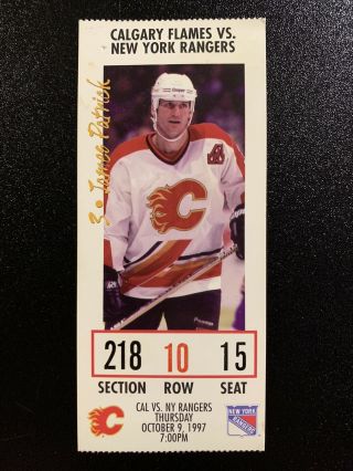 1997 - 98 Calgary Flames Nhl Ticket Stub Vs York Rangers Pat Lafontaine Goal