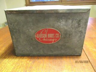 Vintage Babson Bros Co. ,  Chicago,  Surge Milking Eqpt.  Galvanized Dairy Barn Box