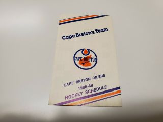 Rs20 Cape Breton Oilers 1988/89 Minor Hockey Pocket Schedule - Alpine Beer