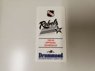 Rs20 Red Deer Rebels 1995/96 Minor Hockey Pocket Schedule - Drummond Brewing