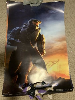 Halo 3 Cortana Master Chief Vintage Xbox Bungie Huge Poster 22x34”