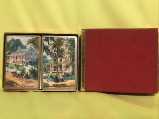 Vintage Double Deck Currier & Ives Museum Of The City Of York Playing Cards