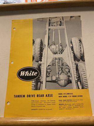 White Tandem Drive Rear Axle Model 87c Sales Brochure Vintage Semi Truck