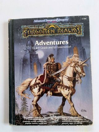 Vintage Ad&d 2nd Edition Forgotten Realms Adventures Supplement (2106)