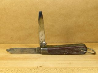 Vintage Klein Tools V Crosslock Folding 2 Blade Electricians Knife